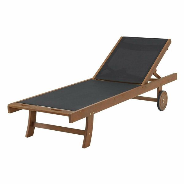 Kd Cama De Bebe Caspian Eucalyptus Wood Outdoor Lounge Chair with Mesh Seating KD3238750